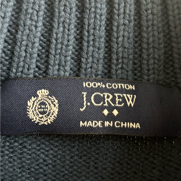 J.Crew 100% Cotton Knit Half-Button Mens Blue Sweater Size M - Picture 3 of 8